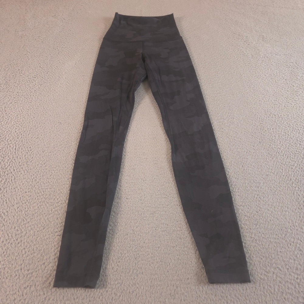 Lululemon Leggings Womens 2 Black Camo Align High-Rise Nulu Heritage 365 Workout